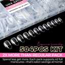 UNA GELLA Short Almond Nail Tips: 504PCS Short Fake Nails Soft Press On Gel Nail Tips Pre Shaped Almond Shape Home Nail Extension Full Cover, 12 Sizes Acrylic Gelly Tips