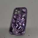 Caseative for iPhone 16 Pro Case,Water Ripple Wave Meteorite Bubble Chrome Plating Soft Phone Case (Light Purple)