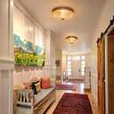 11.8" Mid-Century Semi Flush Mount Ceiling Light, with Clear Glass Shade