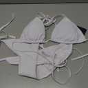 Women Two Piece Swimsuit Sexy Swimwear Halter String Triangle Bikini Sets (White, L)