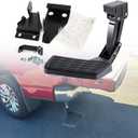 F150 Rear Bed Step for Ford F-150 2021-2026 (Not Compatible w/Dual Exhaust) (Not Compatible Swing Tailgate) Truck Bed Side Step Retractable Bumper Step Tailgate Bedstep Replace# 75328-01A 7532801A