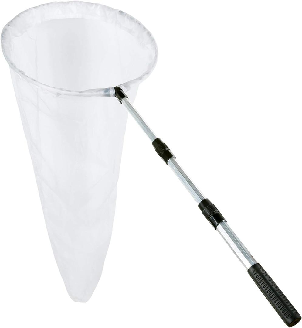 RESTCLOUD Butterfly Net with 16" Ring, 36" Net Depth, Handle Extends to 36 Inches (16" Ring, 36" Handle)