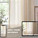 jinchan Linen Curtains 84 Inches Long for Living Room Bedroom Farmhouse Light Filtering Grommet Drapes Semi Sheer Natural Linen Textured Window Curtains 7ft Neutral Curtain Panels for Dining Office