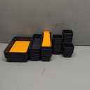 A-LUGEI & 5 Size Tool Box Organizer Tray Divider Set, Black Desk Drawer Organizer, Garage Organization and Storage Toolbox Accessories Rolling Tool Chest Cart Cabinet Work Bench Small Part