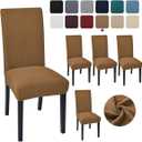 Aertiavty Chair Covers for Dining Room Set of 4 Kitchen Chair Seat Covers, Dining Room Chair Covers Chair Slipcover Parsons Chair Covers, Camel