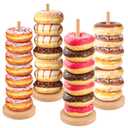 Farmhouse Donut Stand for Dessert Table 4 PCS, Donut Holder Stand, Bagel Holder Stand, Donut Display Stand for Party, Doughnut Tower Stand for Birthday, Wedding, Baby Shower Decoration