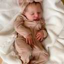 Angelbaby 19 inch Real Life Reborn Baby Girl Dolls Realistic Sleeping Newborn Baby-Laura Doll Soft Silicone Realistic Baby Feel Bebe Reborn Child Weighted Doll Toys for Kids
