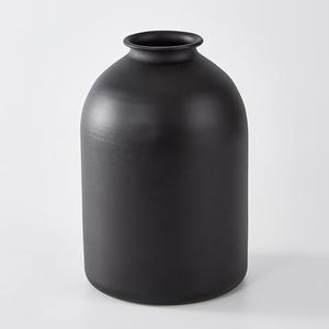 Ganwu Matte Black Metal Vase, Modern Minimalist Narrow Neck Flower Vase for Home Decor, Table Centerpiece,6.3"L x 6.3"W x 6.3"H Artificial Flowers & Floral Arrangements,