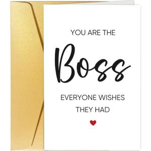 7 x Boss Thank You Card, World's Best Boss Card, Boss Birthday Card, Boss Leaving Card, Boss's Day Card from Employee Staff, You Are The Boss Everyone Wishes They Had