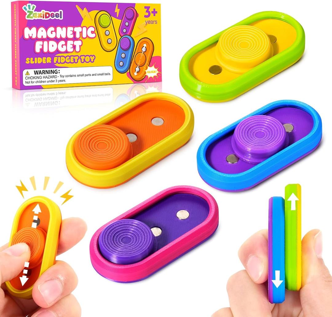 Sensory Fidget Toys Kids Adults: 3D Printed Magnetic Slider for Stress Relief- Sensory Fidget Toys for Autism Claming - Fun Small Fidgets for Adults Office Desk - Travel Essential Classroom Must Have