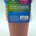 Color Changing 24oz Tumblers Lids & Straws Set New MANNA 6 Pack Reusable Cups