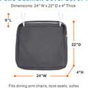 NettyPro Patio Cushion Covers Replacement Set 4 Water Repellent UV Resistant Outdoor Chair Seat Cushion Slipcover with Zipper and Tie, 24 x 22 x 4 Inch, Grey