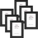 Mini Picture Frames 2.5x3.5 Inch (6-Pack) - Small Polaroid Photo Frames, for Wall, Table, Home, Office Decoration, Durable Compact Frame Set for Family, Black Woodgrain