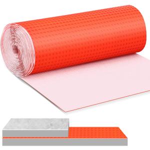 Drydiet 323 Sqft Uncoupling Membrane for Tile 1/8''(3mm) Thick Waterproofing Membrane Crack Prevention Anti Fracture Flooring Underlayment for Bathroom Shower Kitchen Basement(Orange)