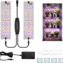 Grow Light 20W Ultra-Thin Panel 150LEDs Full Spectrum Grow Lights for Indoor Plants Under Cabinet Plant, 11.81 inch Grow Lamp with 3/9/12H Timer, 10 Dimmable Levels for Plant Lights Growing 2-Packs