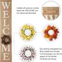 Glitzhome 60”H Welcome Sign with 4 Interchangeable Floral Wreaths for Front Door Porch Farmhouse Wooden Hanging Wall Sign for Seasons Spring Fall Harvest Thanksgiving Christmas