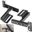 Adjustable Headboard Bracket Kit - Black Metal Bed Frame Wall Mounting Brackets Compatible with Most Bed