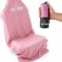 Car Seat Towel | Premium Microfiber Towel Seat Covers for Cars | Universal Fit & Machine Washable | Portable Car Seat Towel Cover After Gym, Yoga, Beach Light Pink