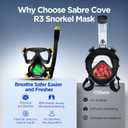 Full Face Snorkel Mask for Adults Teen, Snorkel Mask with Ear Equalization, Quick Release Anti-Leak and Anti-Fog with Mesh Bag for Snorkels, Lightweight Snorkeling Gear with Detachable Camera Mount