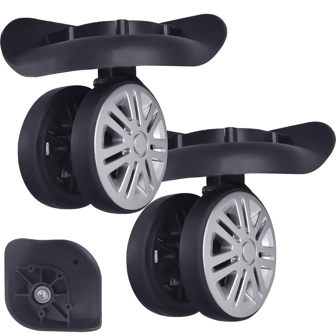 Luggage Wheels Replacement Duel Spinner Wheel for Luggage Suitcase Repair 360 Rotating Suitcase Replacement Wheels with 4 Mounting Holes H074