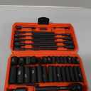 LLNDEI 1/4" Drive Socket Set & Nut Driver Set 44PCS, 1/4-Inch Sockets Deep&Shallow Metric(4-15mm) with Ratchet, 1/4" Hex Shank 6" Long Nut Drivers(6-14mm) for Impact Drill Bits(PH1 PH2)