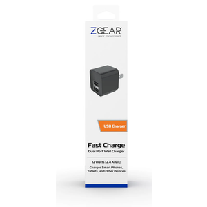 ZGEAR Fast Charge Dual Port Wall Charger 2 Pack 12 Watts