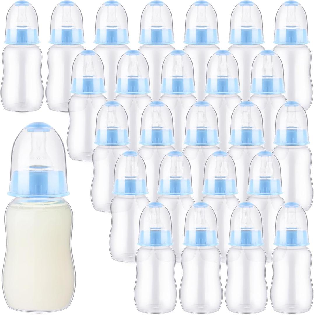 30 Pcs Baby Shower Favors Party Bottle Chug Game Mini Bottles Gift Sets for Gender Reveal Birthday Party Supplies Gift (Blue)