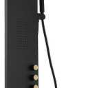 BWE 3 IN 1 Shower Panel Tower System Stainless Steel Shower Panel Rainfall Shower Head with Handheld Shower and Massage Body Jets Wall Mount Shower System, Matte Black