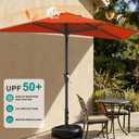 AreShark 9FT Half Patio Umbrella, Outdoor Wall Umbrella with Crank & 5 Sturdy Ribs, Table 1/2 Umbrella Patio for Garden, Deck, Balcony and Pool, Orange