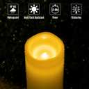 6" 8" 10" x 4" Ivory Large Waterproof Outdoor Flameless Candles Battery Operated LED Flickering Pillar Candles with Remote and Timer for Indoor Outdoor Lanterns, Long Lasting, Set of 3