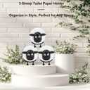 3-Pack Sheep Toilet Paper Roll Holder Set, OPP Packaging - Cute Bathroom Organizer with Adorable Design