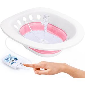 Msiori Electric Sitz Bath for Toilet Seat - Suitable for Pregnant Women and Perineal Care, Hemorrhoids, Sitz Bath Kit for Women, Perineal Soaking - Yoni Steam Seat - Collapsible - Pink