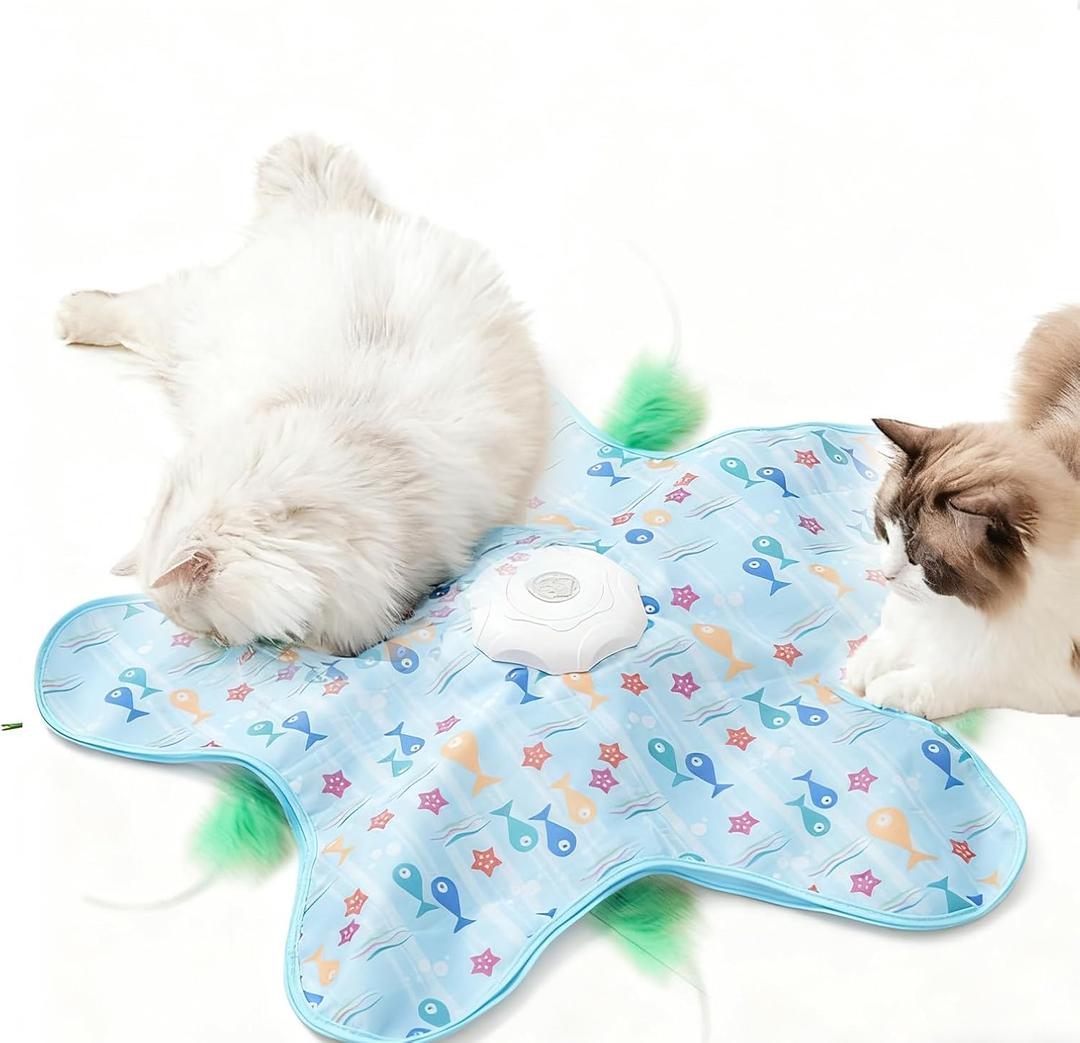 Interactive Cat Toys for Indoor Cats Hide and Seek Cat Toy Automatic Cats Toy Moving Concealed Feathers