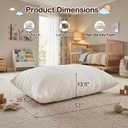 BRINJOY 3 in 1 Kids Bean Bag Chair Bed, Memory Foam Filled Floor Bed Bean Bag Sofa with Removable Washable Cover for Playroom Daycare Bedroom, Lazy Floor Mattress for Boys Girls Ages 3+, 53” x 35.5” x 13.5”
