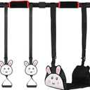 Rabbit Canvas Hanging Swing Seat with Adjustable Ropes, Secure Children's Swing Set, Indoor Doorway Gym Set for Kids, 110 lbs Capacity