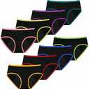 Mesachy Teens Girls Period Underwear Kids Period Panties Menstrual Leakproof Protective Underwear for Teens Cotton Briefs, Pack 4, XL