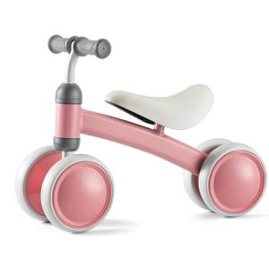Baby Balance Bike for 1 Year Old Boys Girls, First Birthday Gift, 12-24 Months Toddler Bike, Toddler Balance Bike with 4 Silent Wheels, 1 Year Old Toys, Ride-on Toys, Children Walker No Pedal, Pink