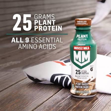 Muscle Milk Plant Based Protein Shake, Chocolate, 11.16 Fl Oz (Pack of 12)
 , BB Date:  07/17/26