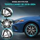 New 18 Inch 18x8 Inch Premium Aluminum Alloy Wheel Rims Fit for Toyota Camry SE 2018 2019 2020 2021 2022 2023 2024, ALY69133U45N, Machined Black Wheels OEM Design Rim