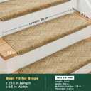 MBIGM Bullnose Carpet Stair Treads Non Slip Stair Mats for Wooden Stairs (14, Camel - Diamond, 9.5" x 30")