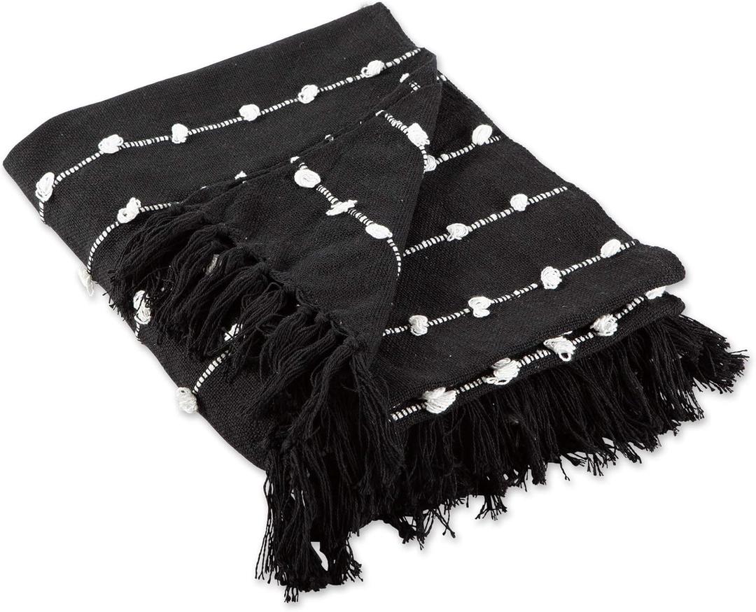 DII Woven Loop Throw Collection, 50x60, Black