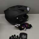 DOT Youth Dirt Bike Helmet,Kids ATV Helmets with Gloves Goggles for Youth Boys Girls 5-14 Ages,Four Wheeler Helmet Kids Motocross BMX MX UTV Snowmobile Go Kart Riding Racing Skateboard Black (Large)