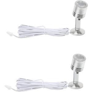 LED Mini Spotlight Indoor Picture Lights Artwork Lighting Art Lights Without Power Supply 2 Pack (Silver-6000K)