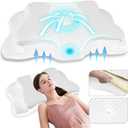 Pain Relief Cervical Pillow for Neck Support,Adjustable Ergonomic Pillow Cozy Sleeping,Odorless Orthopedic Memory Foam Pillows,Contour Bed Pillow for Side Back Stomach Sleeper (Queen Size-24.8''Lx14.96''Wx5.78''H, White)