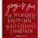 PHAMTE Luke 2.14 Glory To God In The Highest Xmas Christmas Wall Art, Christian Bible Verse Scripture Print Framed Canvas Painting Artwork Home Bathroom Room Office Church Decor 11x14 Inch