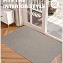 Color&Geometry Ultra Thin Indoor Door Mat, (FOLD) 24"x36", Light Brown Linen