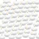 50 Floating Candles, Smoke-Free and odorless, Burning continuously for 5-6 Hours, White, 2-inch Floating Candles, Suitable for Valentine's Day, Weddings, Holidays, Home Decoration