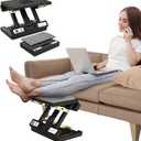 footrest for Under Desk at Work,Height Adjustable Footrest with Massage Roller and Soft Pad, Foldable Ergonomic Foot Rest for Car,Office,Home,Train,Travel,Gaming,Sturdy Metal Frame(Grey)