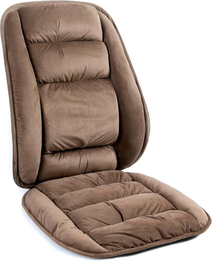 ALIBO Low Back Pain Relief Large Size Firm Lumbar Support and Nonslip Recliner Chair Seat Pads Cushion Back Rest Lumbar Cushion Pillow for Office,Dinning Desk Chair,Car,Truck Seats-Coffee
