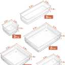 SMARTAKE 13-Piece Drawer Organizer with Non-Slip Silicone Pads, 5-Size Desk Drawer Organizer Trays Storage Tray for Makeup, Jewelries, Utensils in Bedroom Dresser, Office and Kitchen (Clear)